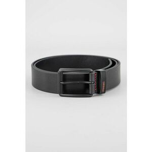 Curea din piele cu model uni - Negru imagine