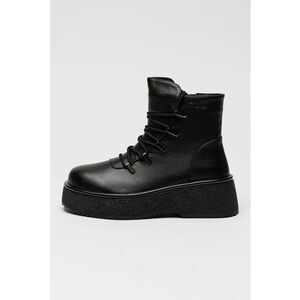 Ghete din piele cu aspect masiv - Negru imagine