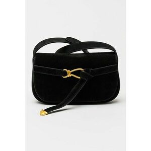Geanta crossbody de piele intoarsa Klare - Negru imagine