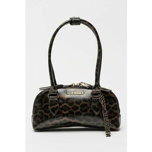 Geanta de piele ecologica cu imprimeu leopard Bcurt-C - Maro inchis/Negru imagine