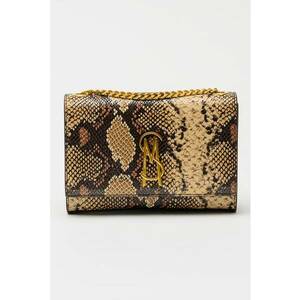 Geanta crossbody cu model piele de sarpe - Maro inchis/Bej imagine