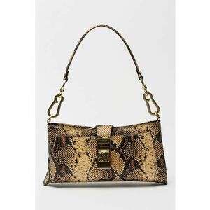 Geanta crossbody de piele ecologica cu model sarpe - Maro/Bej deschis imagine