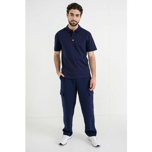 Tricou polo regular-fit de bumbac Deabono - Albastru indigo imagine