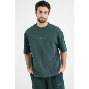Tricou cu logo brodat Delw - Verde inchis imagine