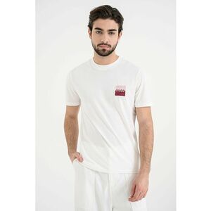 Tricou cu decolteu rotund Dapusi - Alb/Roz prafuit/Violet pruna imagine