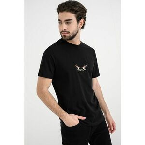 Tricou de bumbac cu broderie Dugolini - Alb/Negru/Maro imagine
