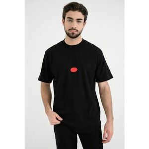 Tricou de bumbac cu logo stampila - Negru imagine