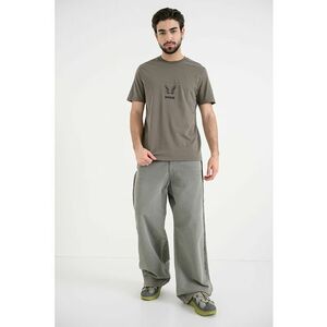 Tricou de bumbac cu broderie Dugolini - Kaki imagine