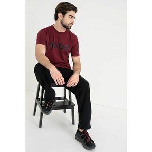 Tricou regular fit cu logo cauciucat Dulivio - Negru/Violet tyrian imagine