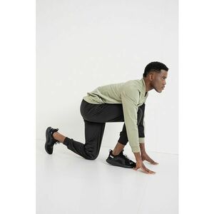 Trening cu logo si fermoar Poly - Negru/Verde pal imagine