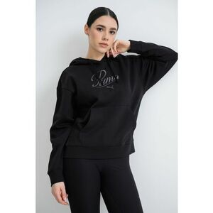 Hanorac relaxed-fit cu imprimeu logo pe piept Essentials Script - Negru imagine