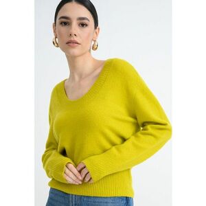Pulover lejer cu decolteu rotund - Galben mustar imagine