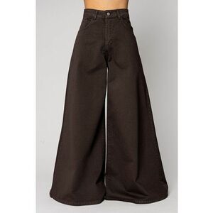 Blugi foarte largi din denim Brown 19457 - Maro imagine