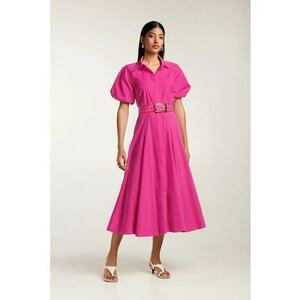 Rochie midi din bumbac tip camasa cu maneci scurte Oman imagine