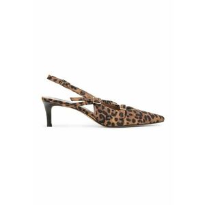 Pantofi de piele cu varf ascutit - Negru/Maro imagine