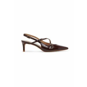 Pantofi de piele cu varf ascutit - Violet pruna imagine