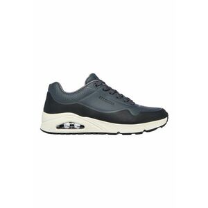 Pantofi sport de piele ecologica cu segmente perforate Uno-Timeline - Gri carbune imagine