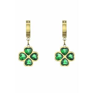 Cercei placati cu aur de 18K Madilynn - Verde/Auriu imagine