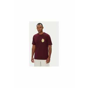 Tricou cu imprimeu pe partea din spate si decolteu la baza gatului - 658754 - Rosu visiniu imagine