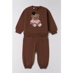 Set de bluza si pantaloni de trening - Maro imagine