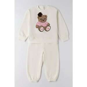 Set de bluza si pantaloni de trening - Maro/Crem imagine
