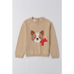 Pulover din amestec de lana cu funda - Maro camel imagine