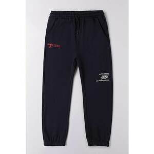 Pantaloni de trening cu imprimeu text - Albastru ultramarin imagine