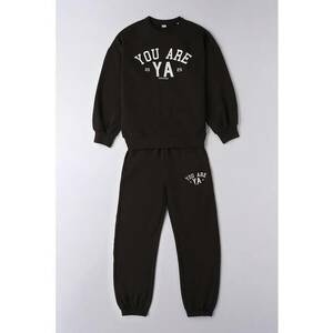 Set de hanorac si pantaloni de trening - 2 piese - Negru imagine