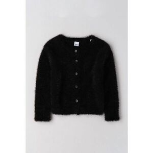 Cardigan pufos cu nasturi - Negru imagine