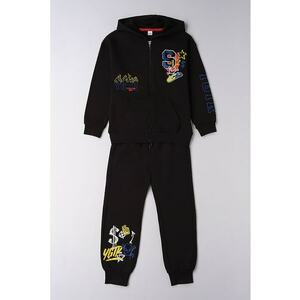 Trening cu imprimeu - fermoar si hanorac - Negru imagine