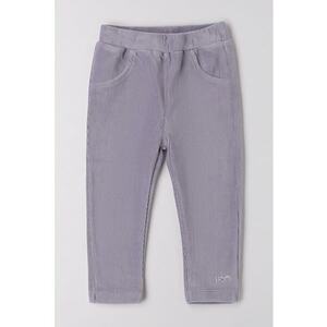 Pantaloni din amestec de bumbac cu talie elastica - Albastru lavanda imagine