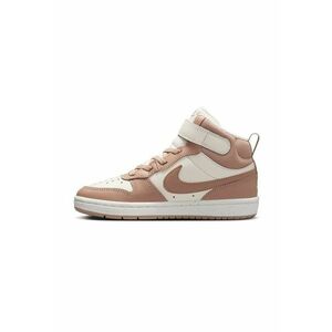 Pantofi sport mid-high cu insertii din piele Court Borough 2 - Alb fildes/Maro deschis imagine