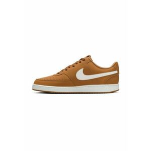 Pantofi sport din piele si piele ecologica Court Vision - Alb/Caramel imagine