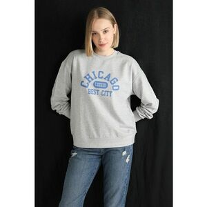Bluza sport cu text - Gri melange imagine