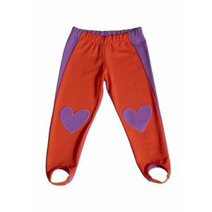 Pantaloni cu inimi - Portocaliu/Violet imagine