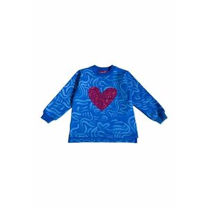 Bluza de trening cu decolteu la baza gatului si maneci lungi - Albastru imagine