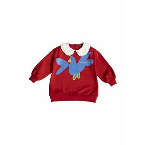 Bluza cu imprimeu si guler Peter Pan - Rosu imagine