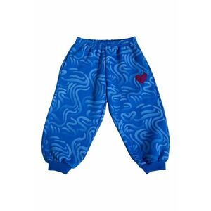 Pantaloni sport lejeri cu model - Albastru imagine
