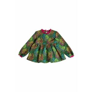 Bluza cu imprimeu si decolteu la baza gatului - Multicolor imagine