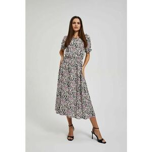 Rochie midi cu flori mici - Negru imagine