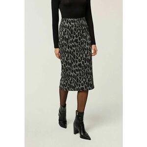Fusta imidi dama poliester/viscoza/elastan - imprimeu leopard - negru/gri imagine