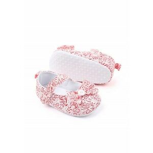 Pantofi Model AL 15152 cu floricele rosii - Piele ecologica - Alb cu rosu - Multicolor imagine