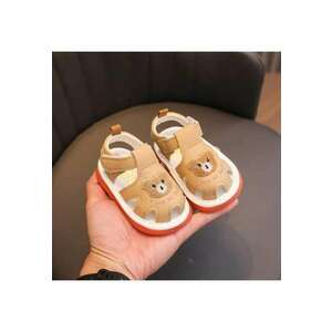 Sandale Cu Piuitoare - Model Bear Family - Piele Ecologica - Velcro - Crem - Crem imagine