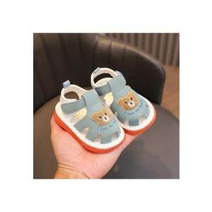 Sandale Cu Piuitoare - Model Bear family - Piele Ecologica - Velcro - Baieti - Bleu - Albastru deschis imagine