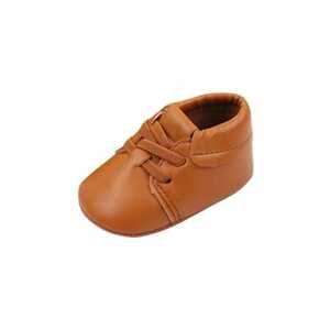 Pantofi Model Stan - Elegant - Piele ecologica - Baieti - Siret - Maro imagine