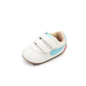 Pantofi Sport Velcro - Piele ecologica - Alb/Albastru deschis imagine