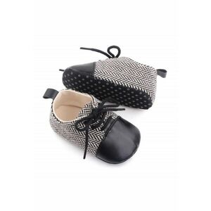 Pantofi eleganti Model AL 20224 ZigZag - Textil - Pentru bebelusi - Baieti - 9-12 - Negru cu alb - 20 - Multicolor imagine