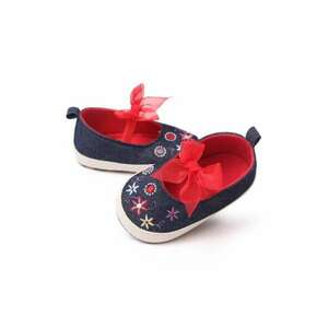 Pantofi Model AL 14162 cu broderie florala - Textil - Fete - Denim - Bleumarin imagine
