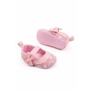 Pantofi Model AL 13790 cu fundita si broderie - Textil - Fete - 9-12 luni - Roz - imagine