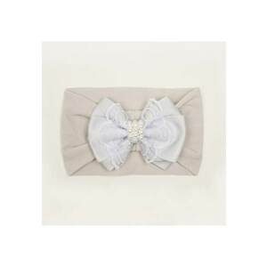 Bentita lata Model AL 18177 cu perlute - Textil - Fete - 0-12 luni - Gri imagine